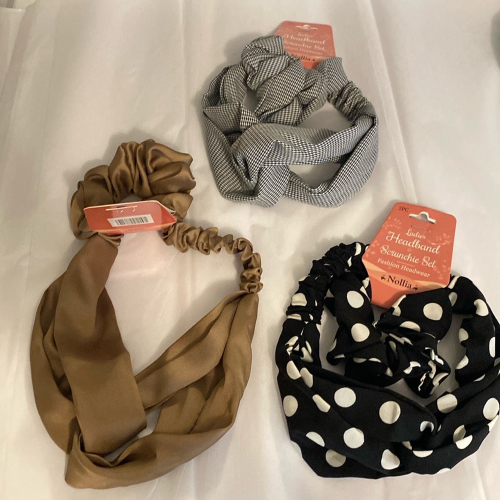 SET OF THREE HEADBAND AND SCRUNCHIE
